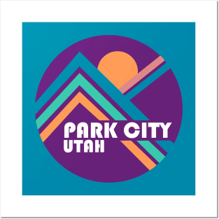 Park City Retro Mountains Purple Posters and Art